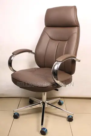 Office Chair: Classic Brown Leather Office Leather Chair