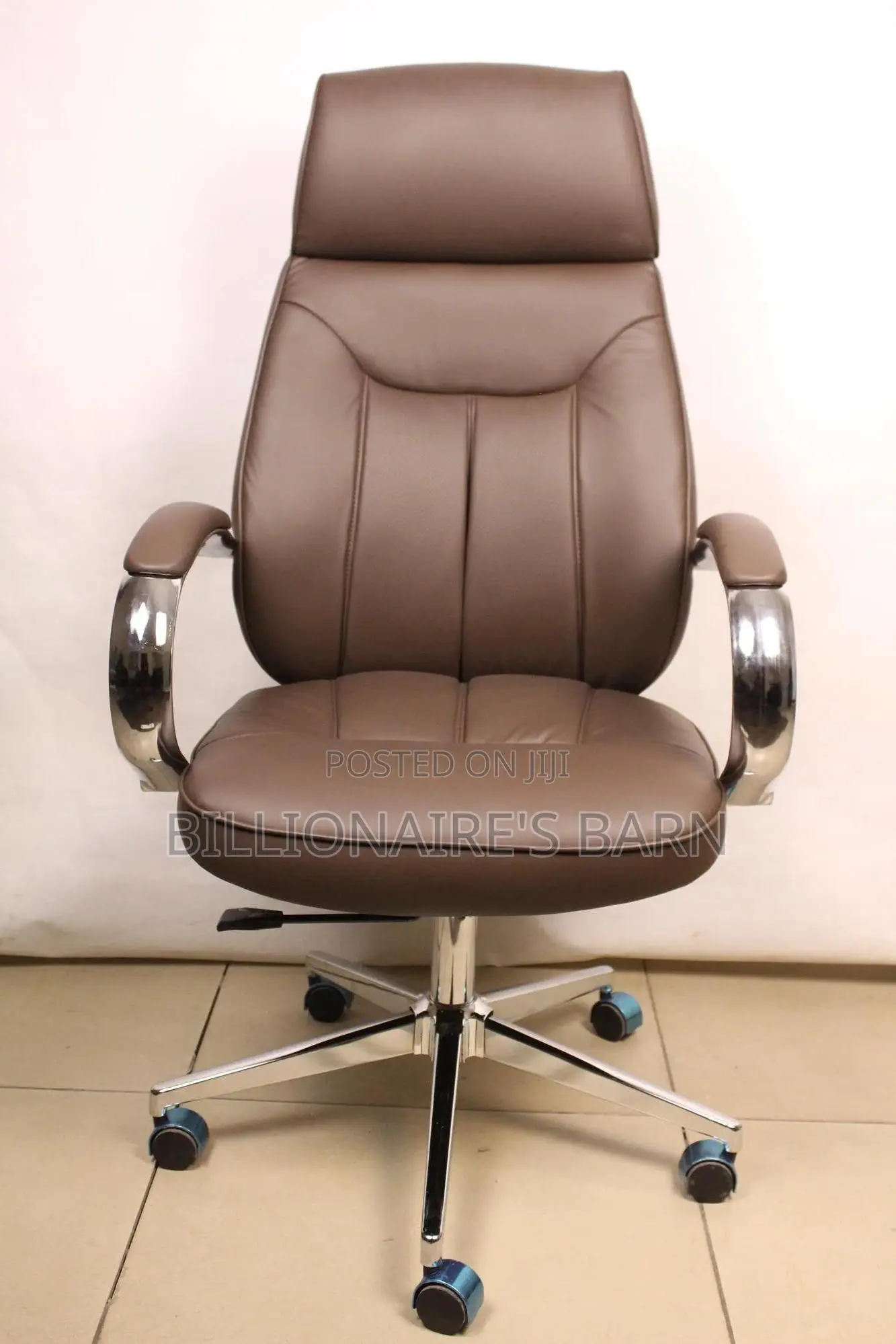 Office Chair: Classic Brown Leather Office Leather Chair