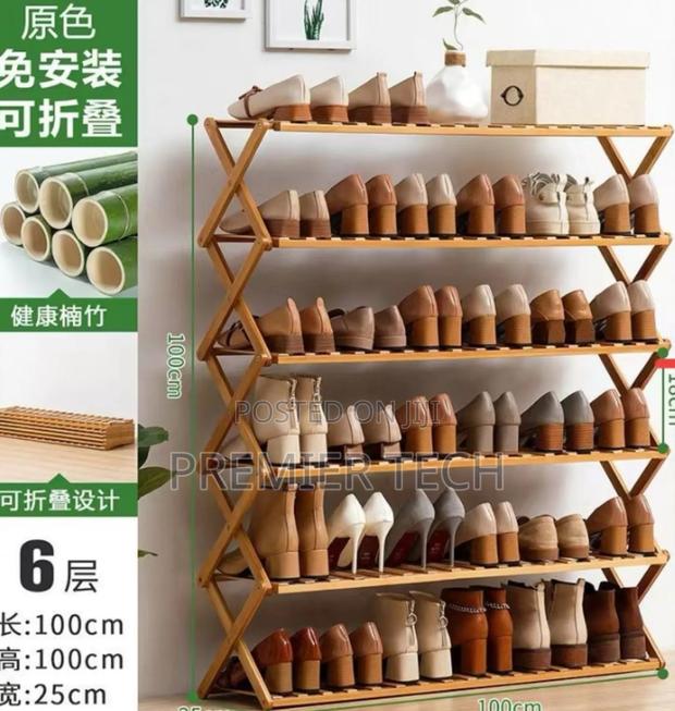 6 Tier Bamboo Shoe Rack - main view
