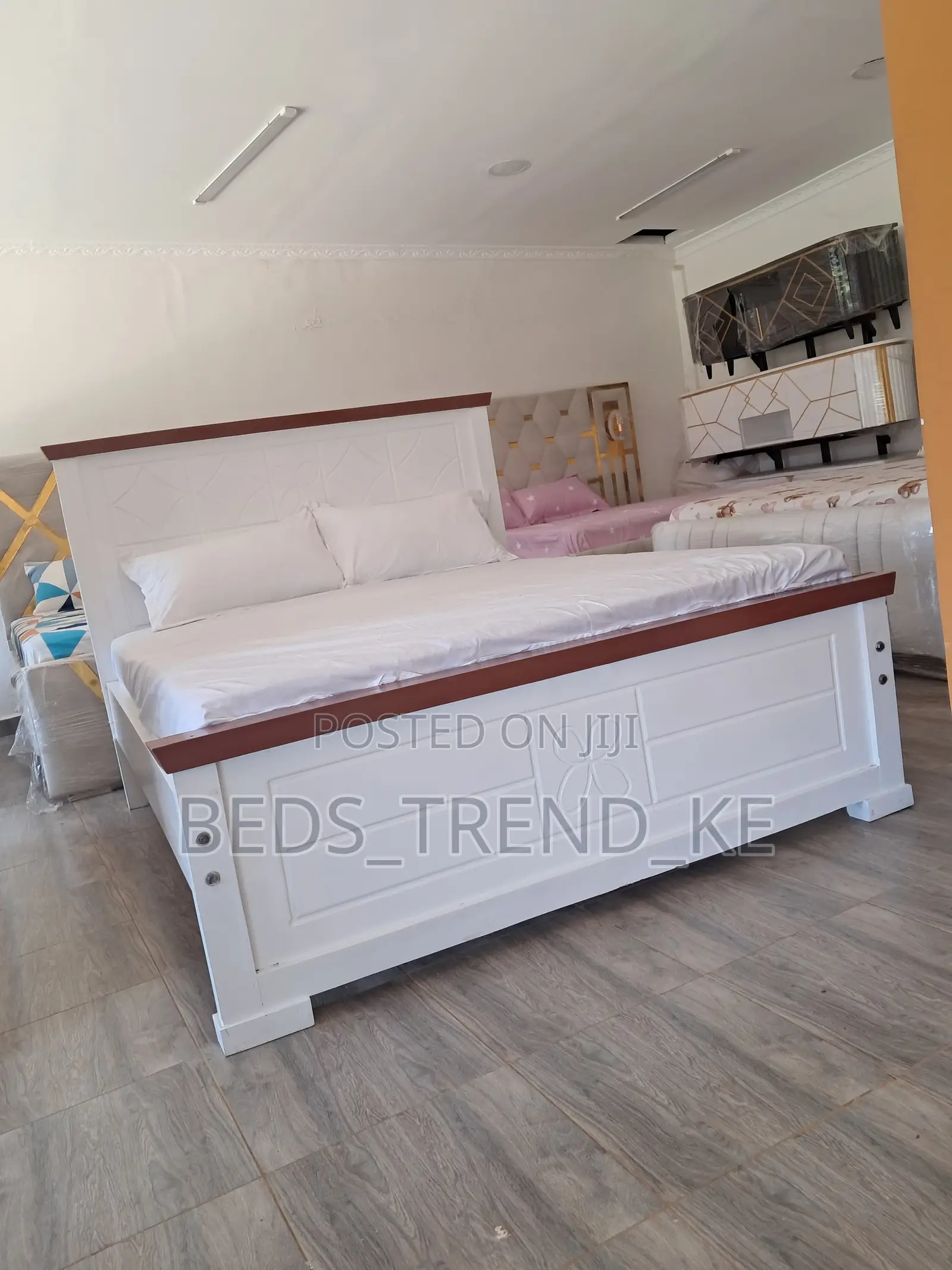 Stunning White 5 by 6 Modern Bed