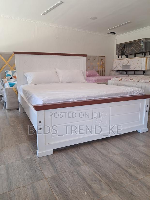 Stunning White 5 by 6 Modern Bed - thumbnail 2