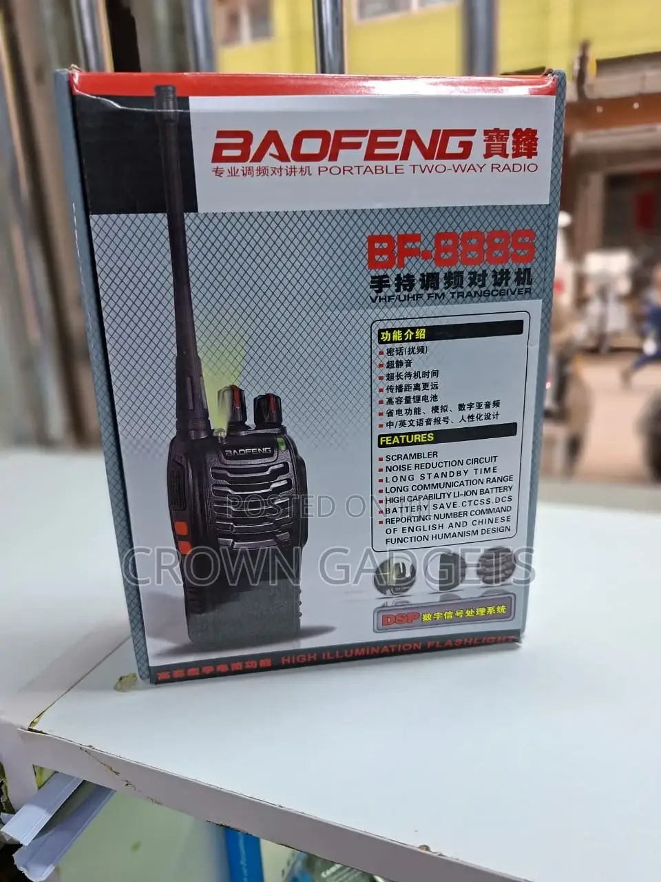 Bf-B888s Walkie Talkie With Flashlight Headset Jack