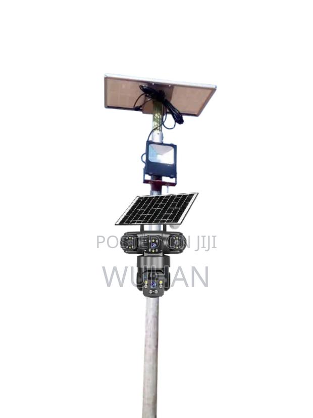 Triple Lense 4g Solar Camera+100 Watts Solar Floodlight