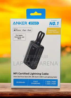 Anker Zolo Power Bank 20000mah 30w Usb-C + Lightning Cable
