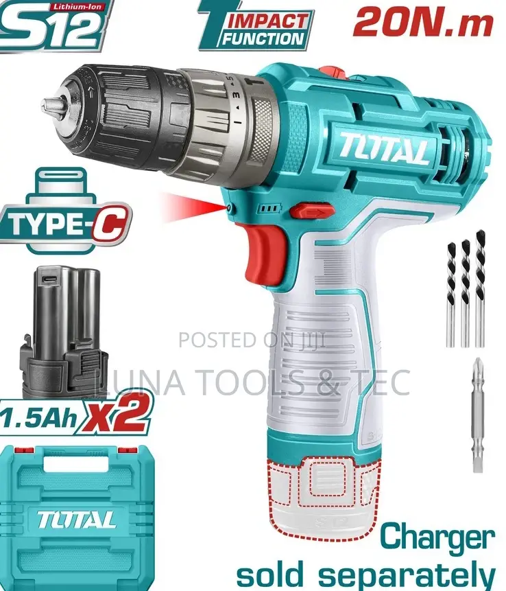 Total Tidli12202 Cordless Impact Drill Voltage: 12v 20nm