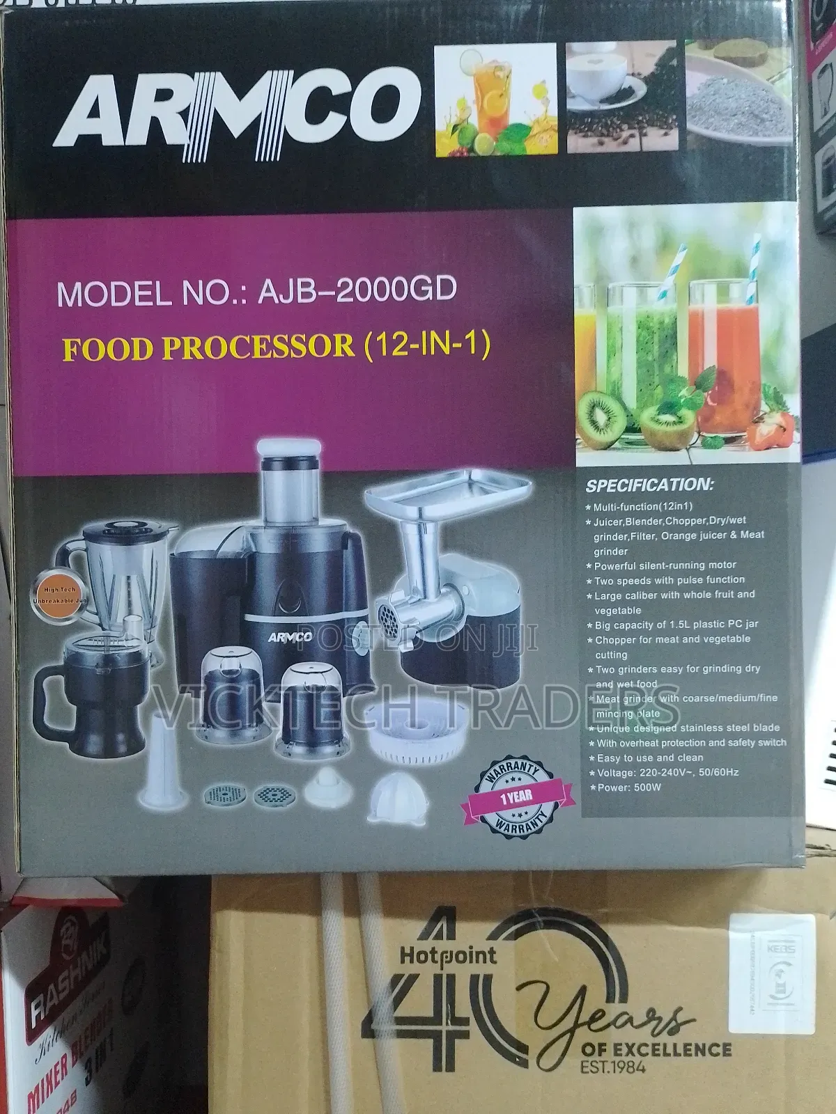 Food Processor! Armco 12 in 1 Food Processor With 1yr Wrnty