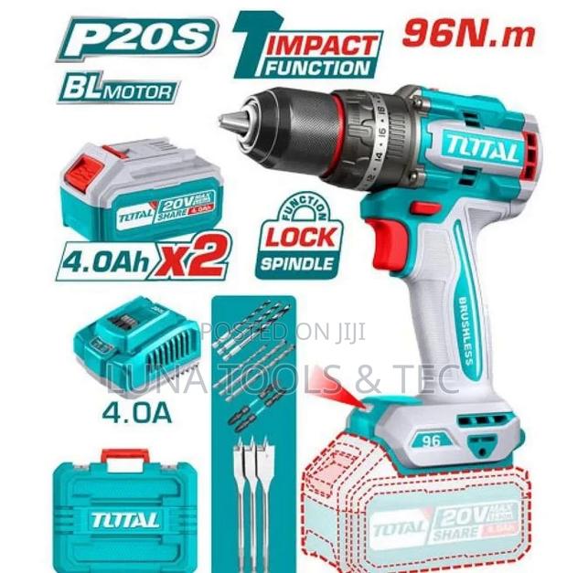 Total Tidli20968 Brushless Cordless Impact Drill 96nm 20v
