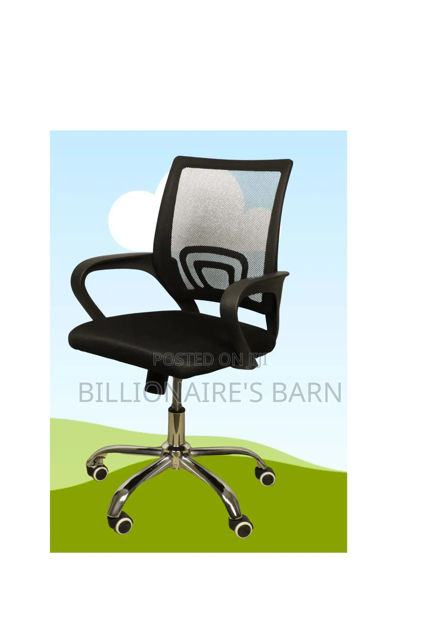 Modern Secretarial Mesh Office Chair-Black