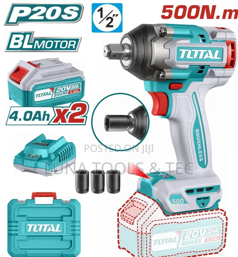 Total Tiwli2050 Cordless Impact Wrench 500nm 20v