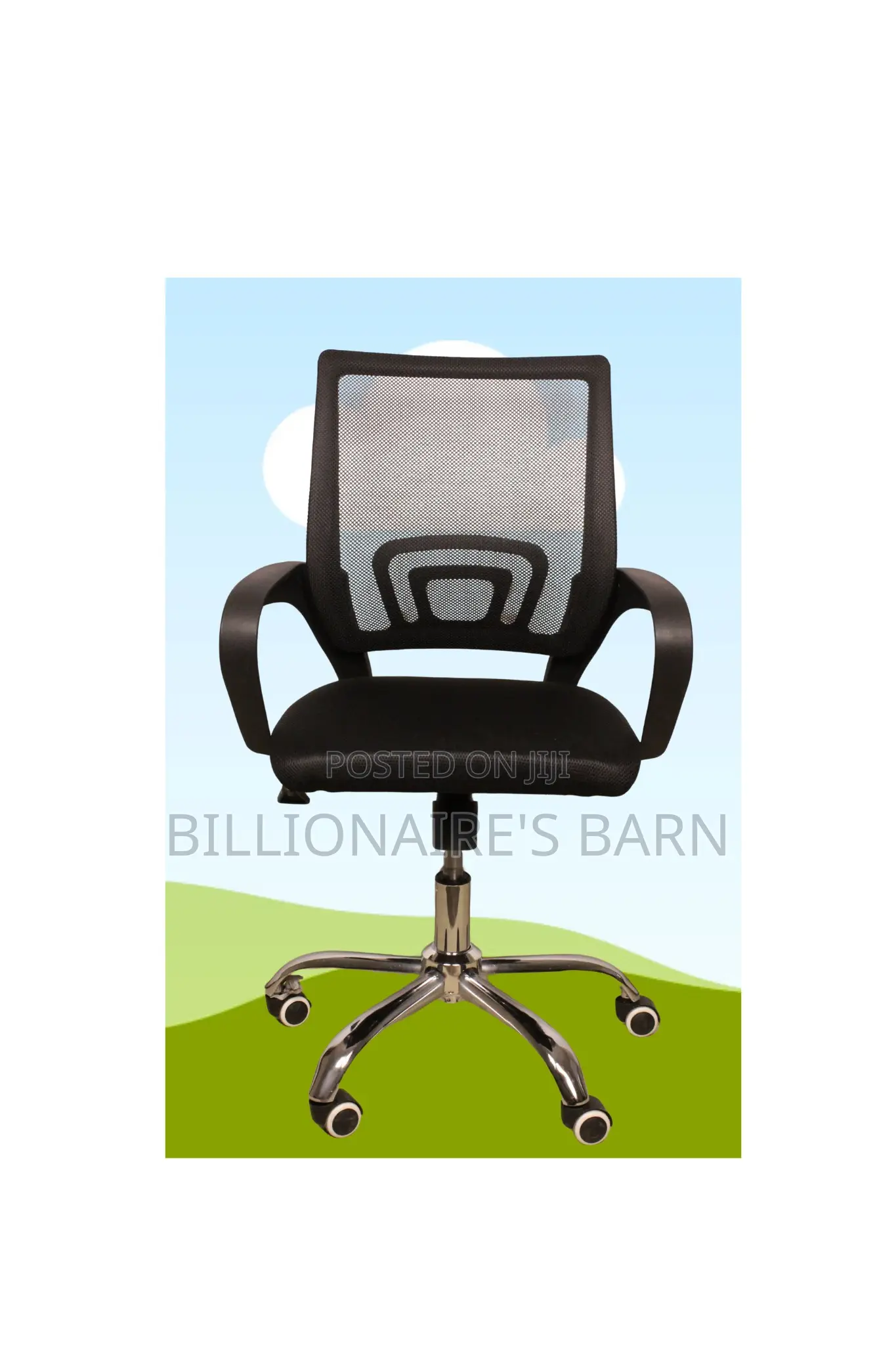 Modern Secretarial Mesh Office Chair-Black
