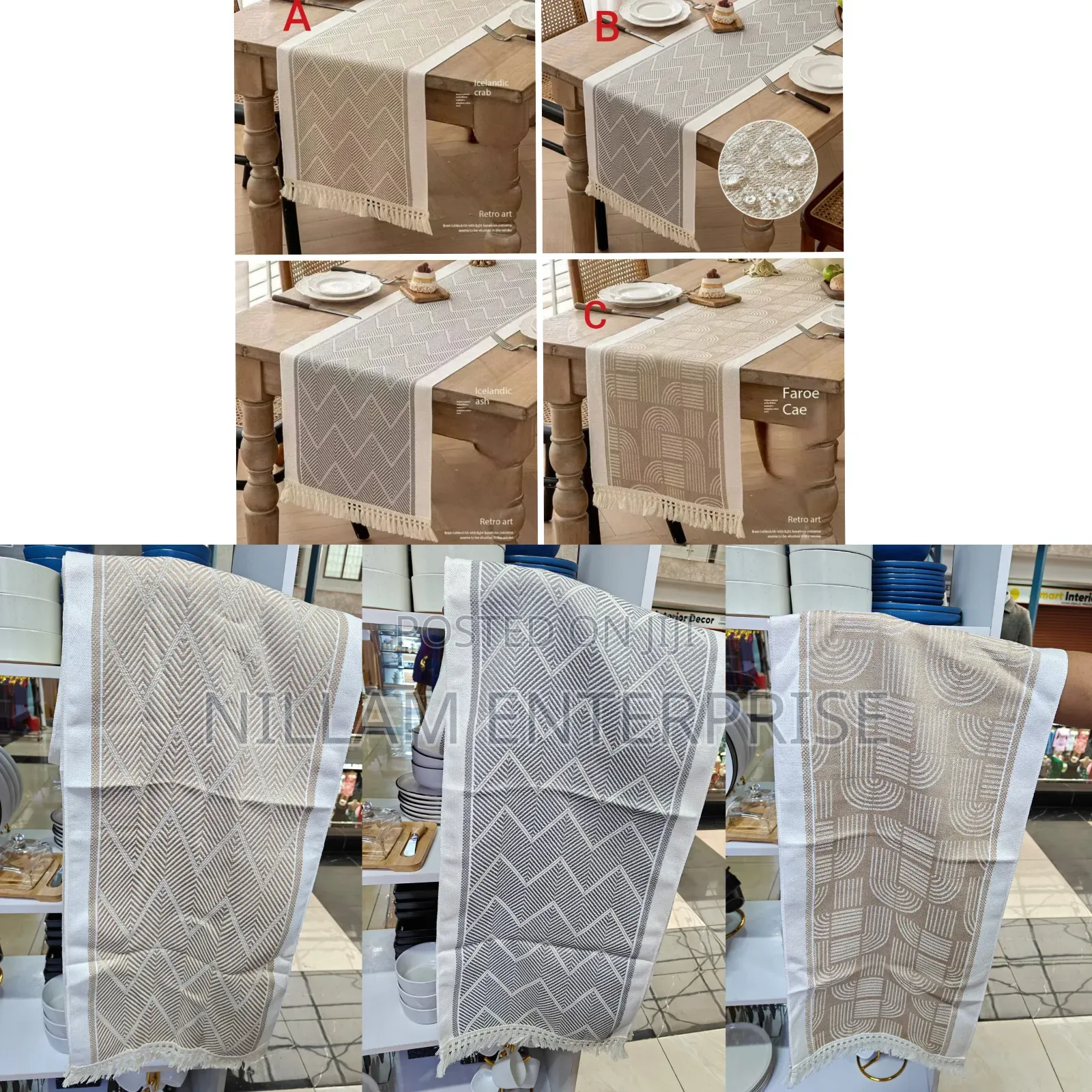*Braided Cotton Linen Table Runner