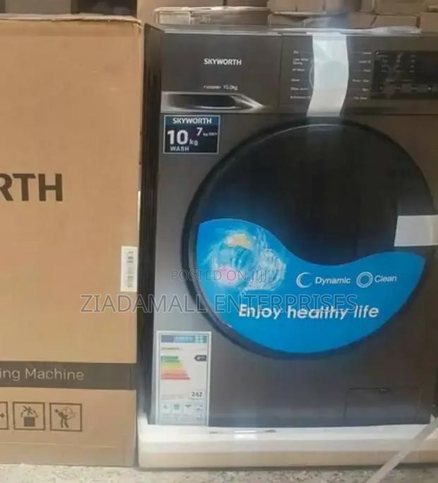 Skyworth 10kg Front Load Washer Dryer – Smart Laundry Made - main view