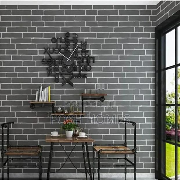 Black Brick Self Adhesive Wallpapers
