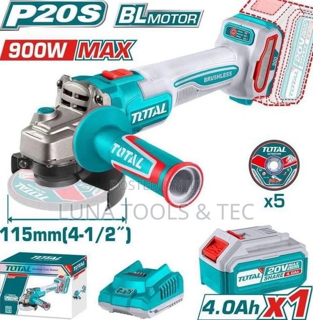 Total Tagli261521 Cordless Angle Grinder 900w 20v