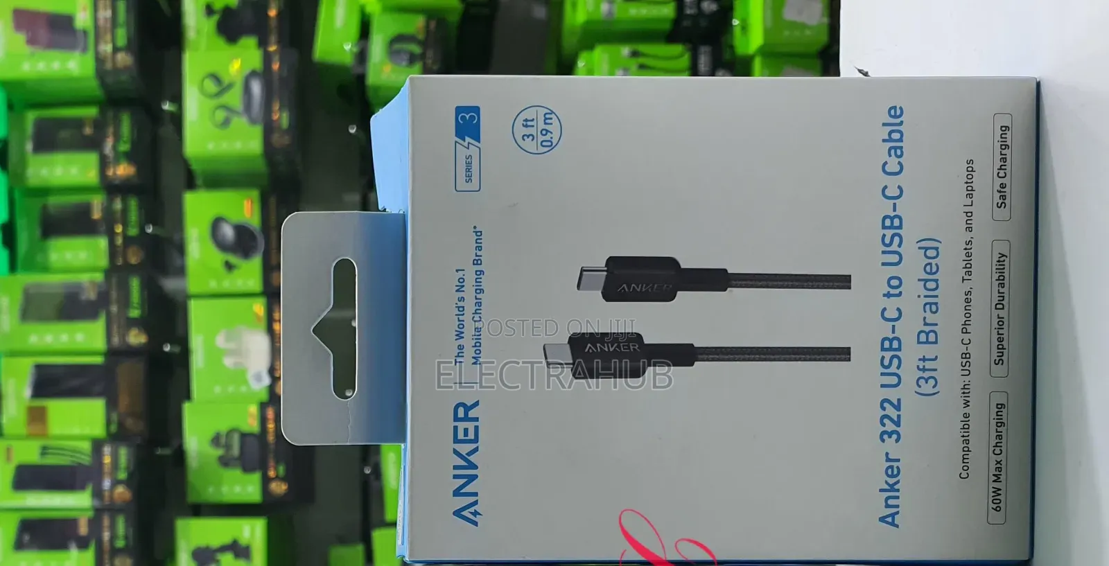 Anker *60w 6ft* 322 Usb-C to Usb-C Cable Braided New Sealed