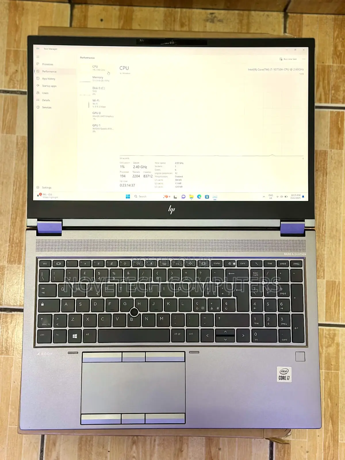 Laptop HP Zbook Fury 15 G7 32GB Intel Core i7 SSD 512GB