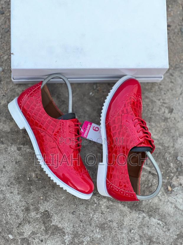 Glittering Wet Look Ladies Brogues - thumbnail 3