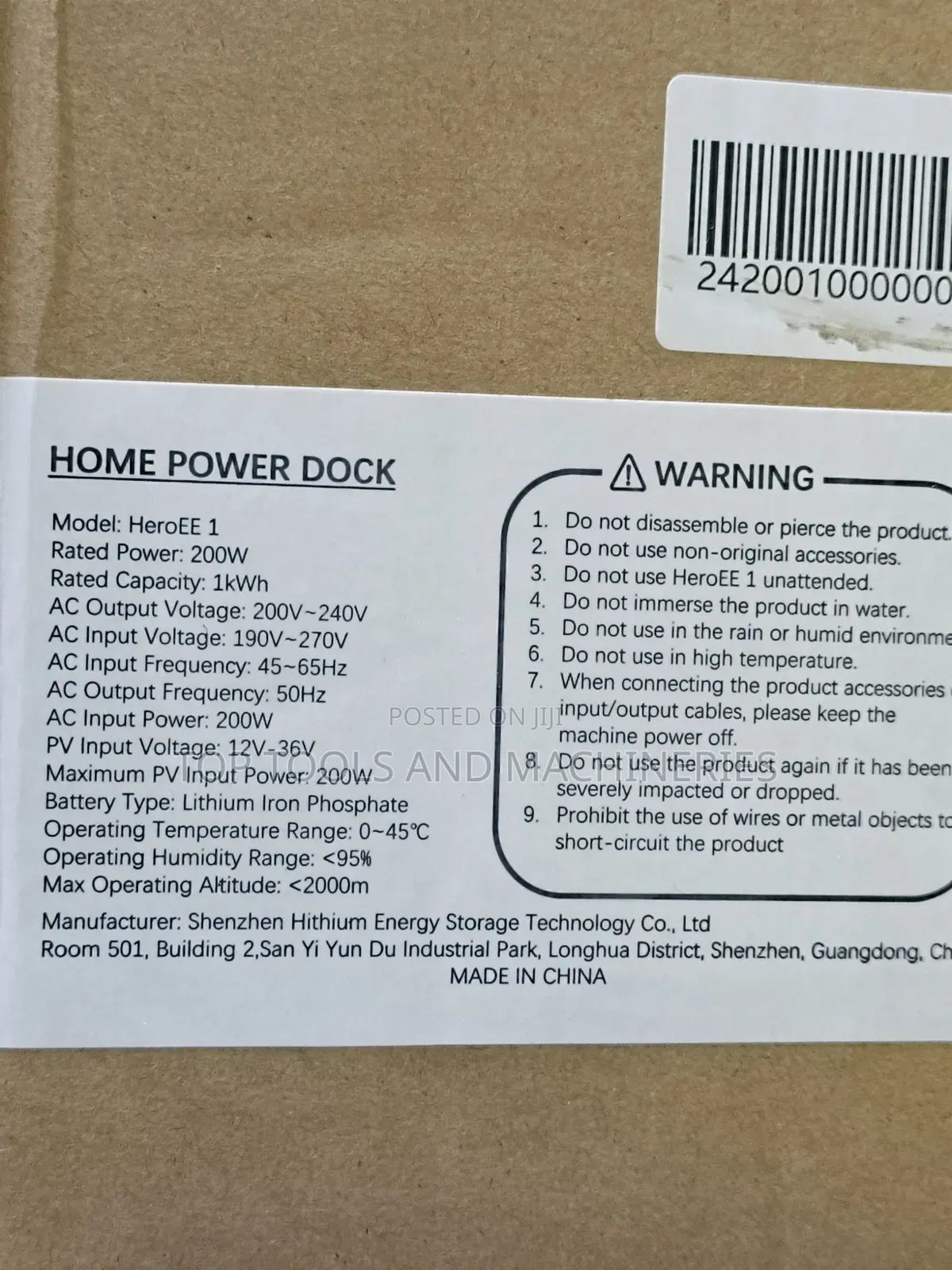 Hithium Hero Ee Home Power Dock 1kw