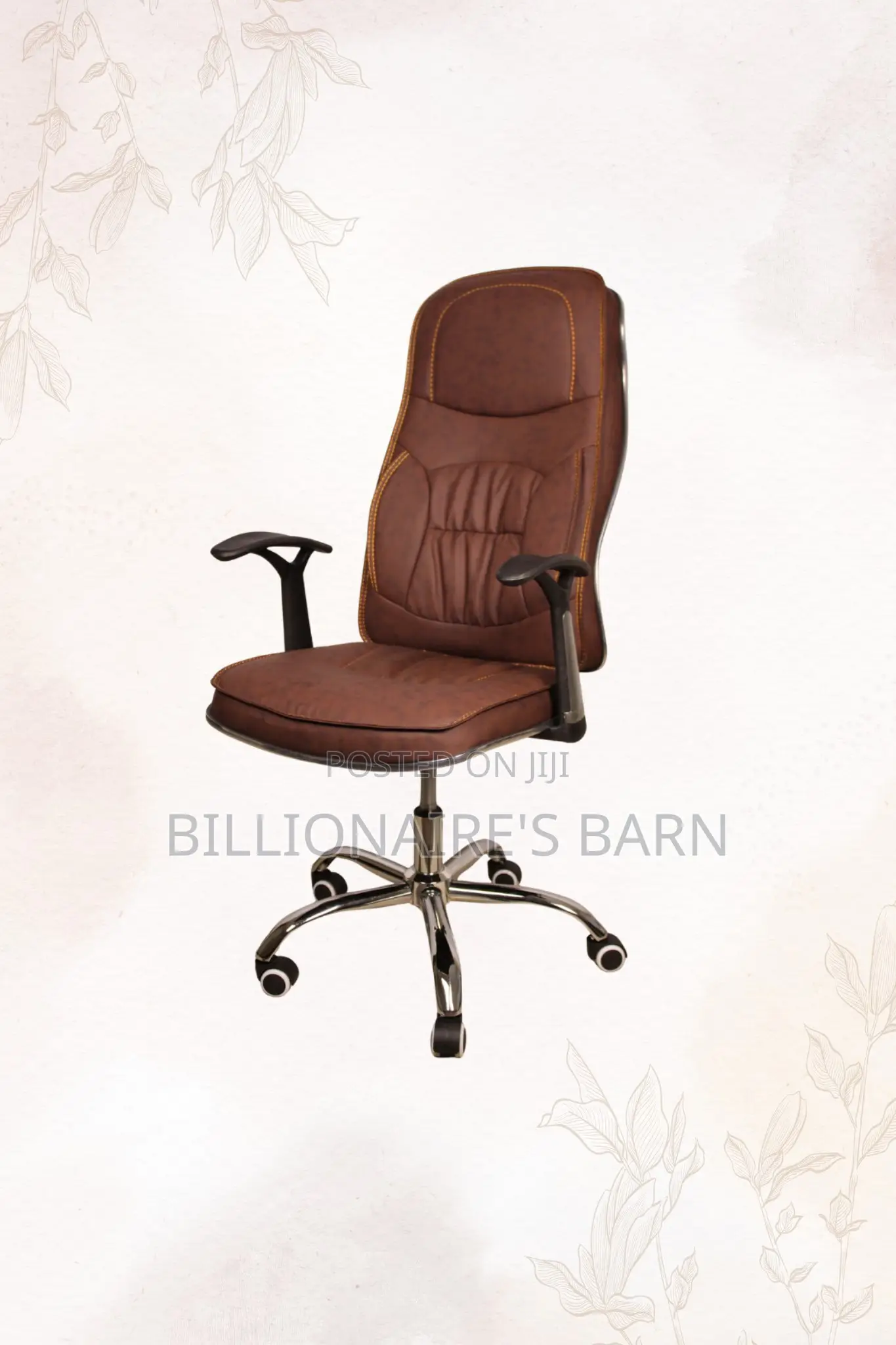 Executive Ergonomic Office Pu Leather Chair-Brown