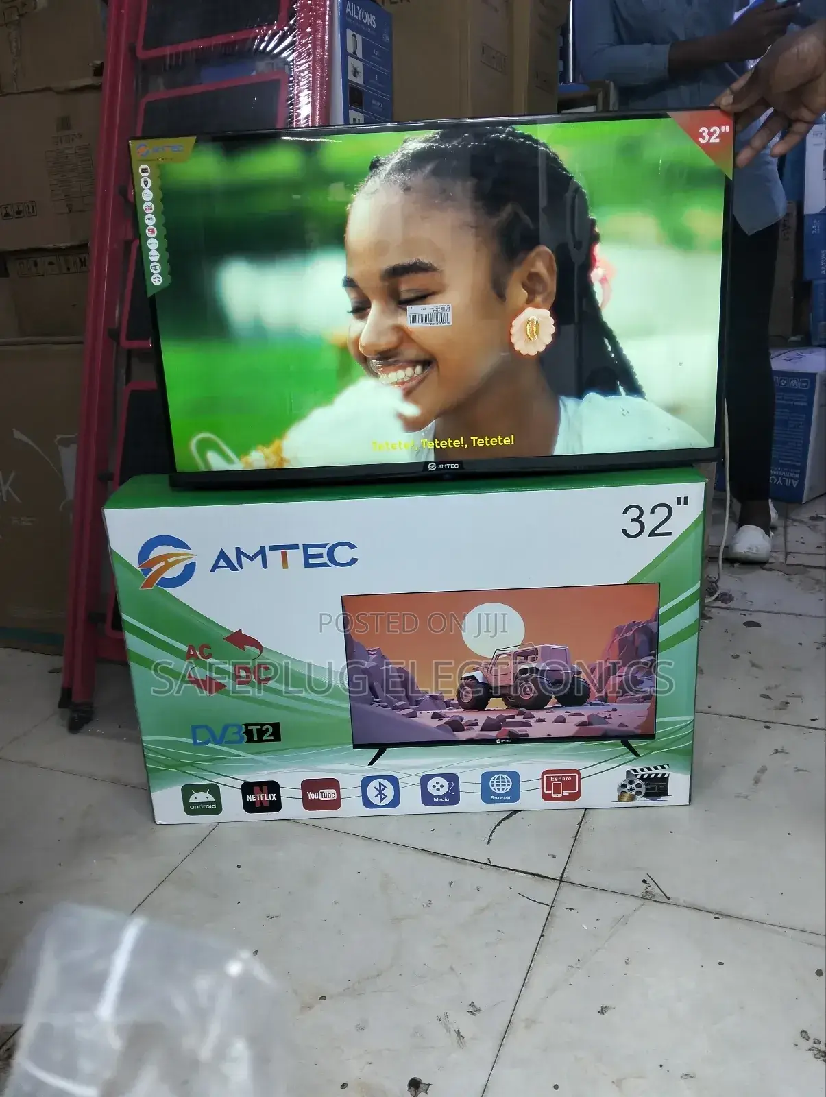 Amtec 32" Smart Tv – Ac/Dc, DVB-T2, Youtube Usb