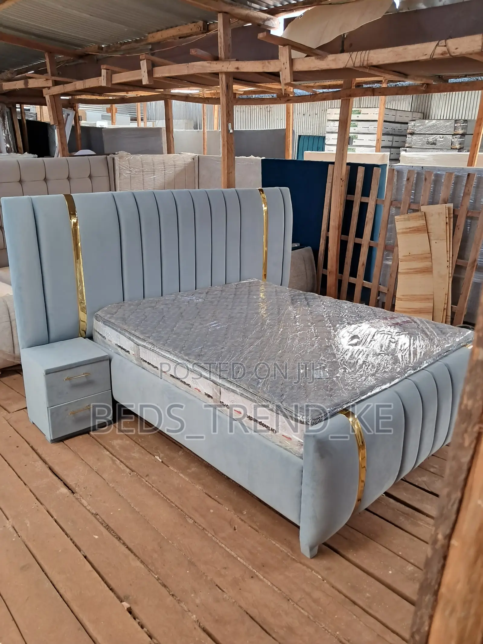 6 by 6 Modernized Bed With Side Drawers