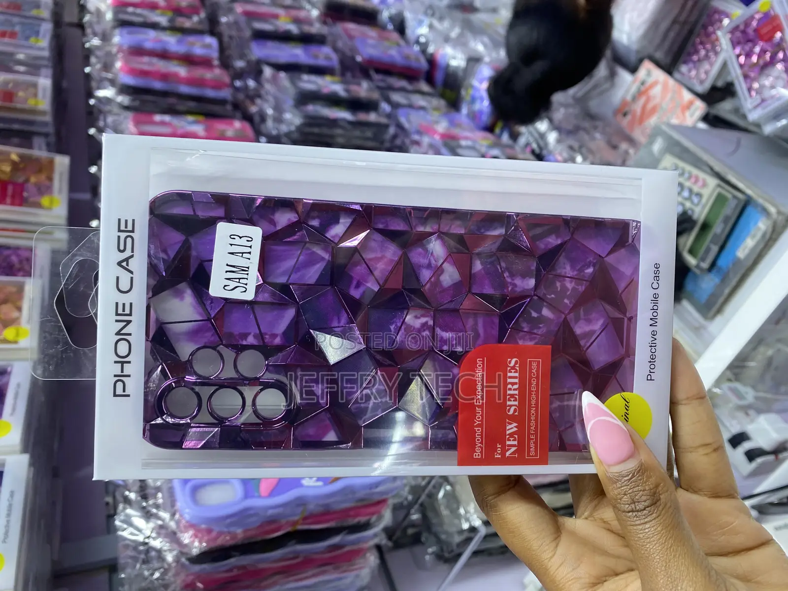 Ection Samsung A13 Diamond Pattern Cover With Chrome Plating