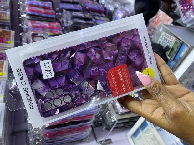 Ection Samsung A13 Diamond Pattern Cover With Chrome Plating - thumbnail 3