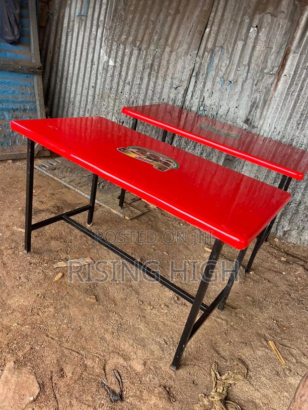 Durable Laminated Table – Steel Legs - main view