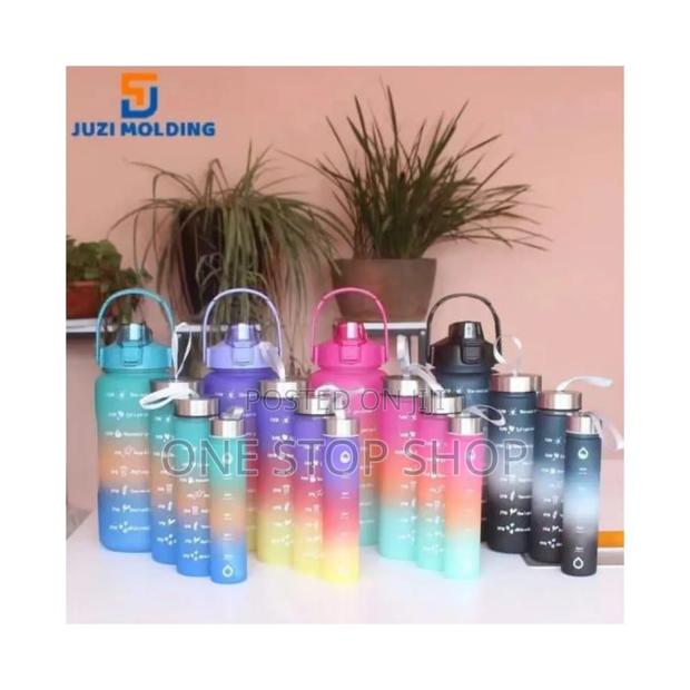 4in1 Motivational Plastic Water Bottle Set - main view
