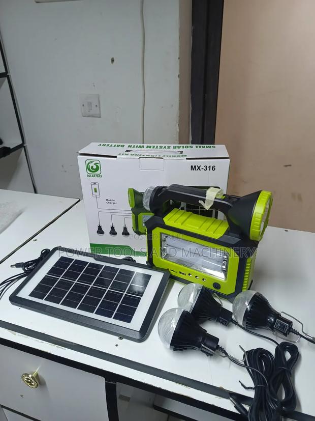 Solar Home Lighting Kit With 2 Bulbs And Charging System