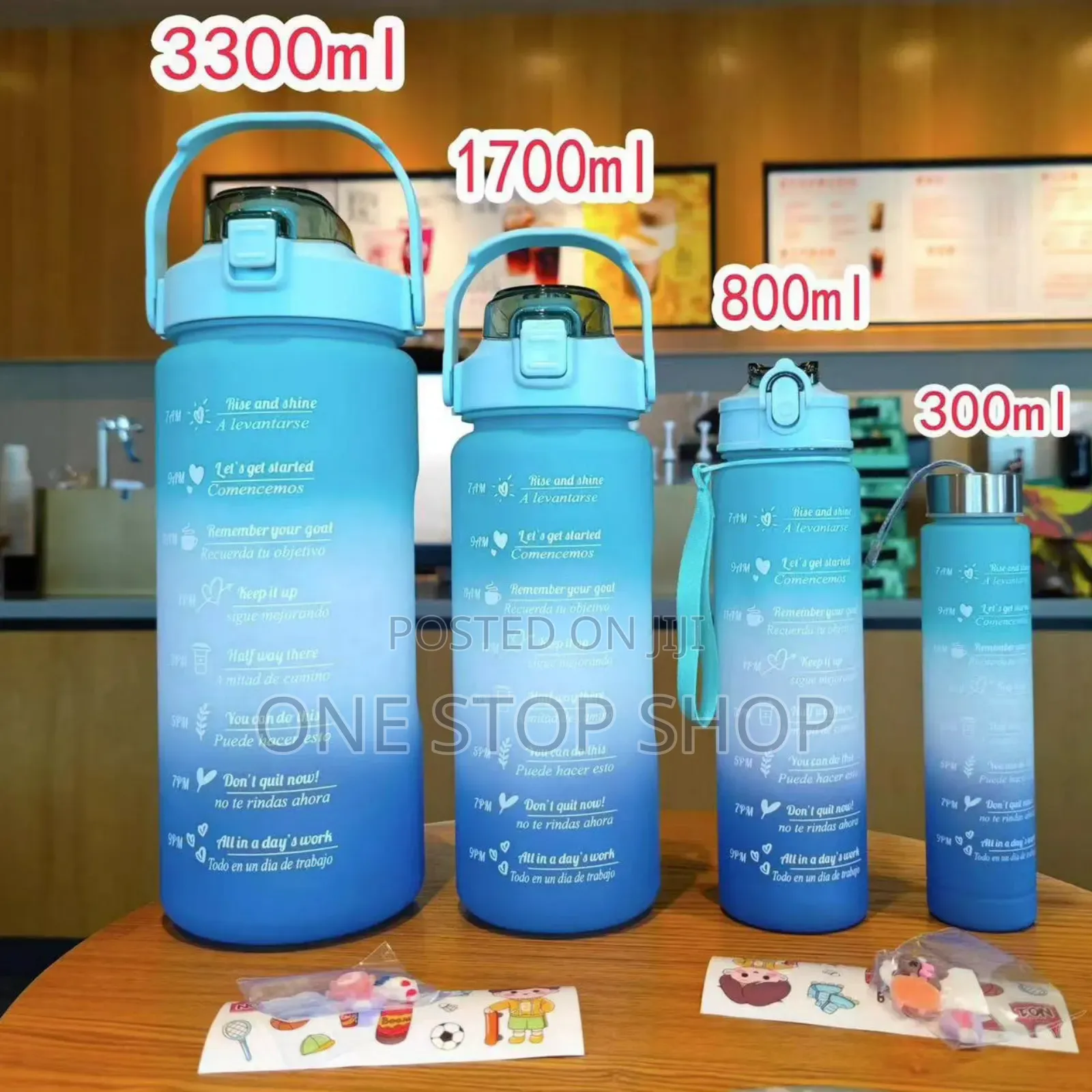 4in1 500ml Water Bottle With Motivational Timer Maker