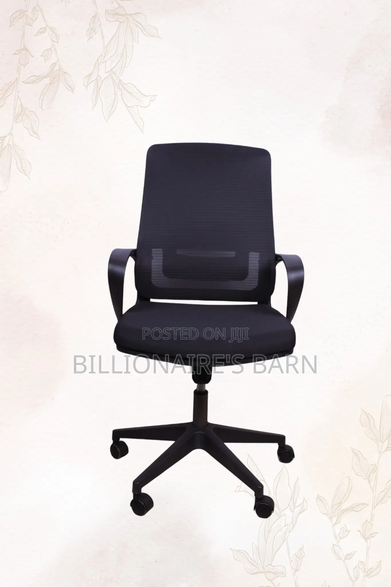 Black Upholstered Office Mesh Chair