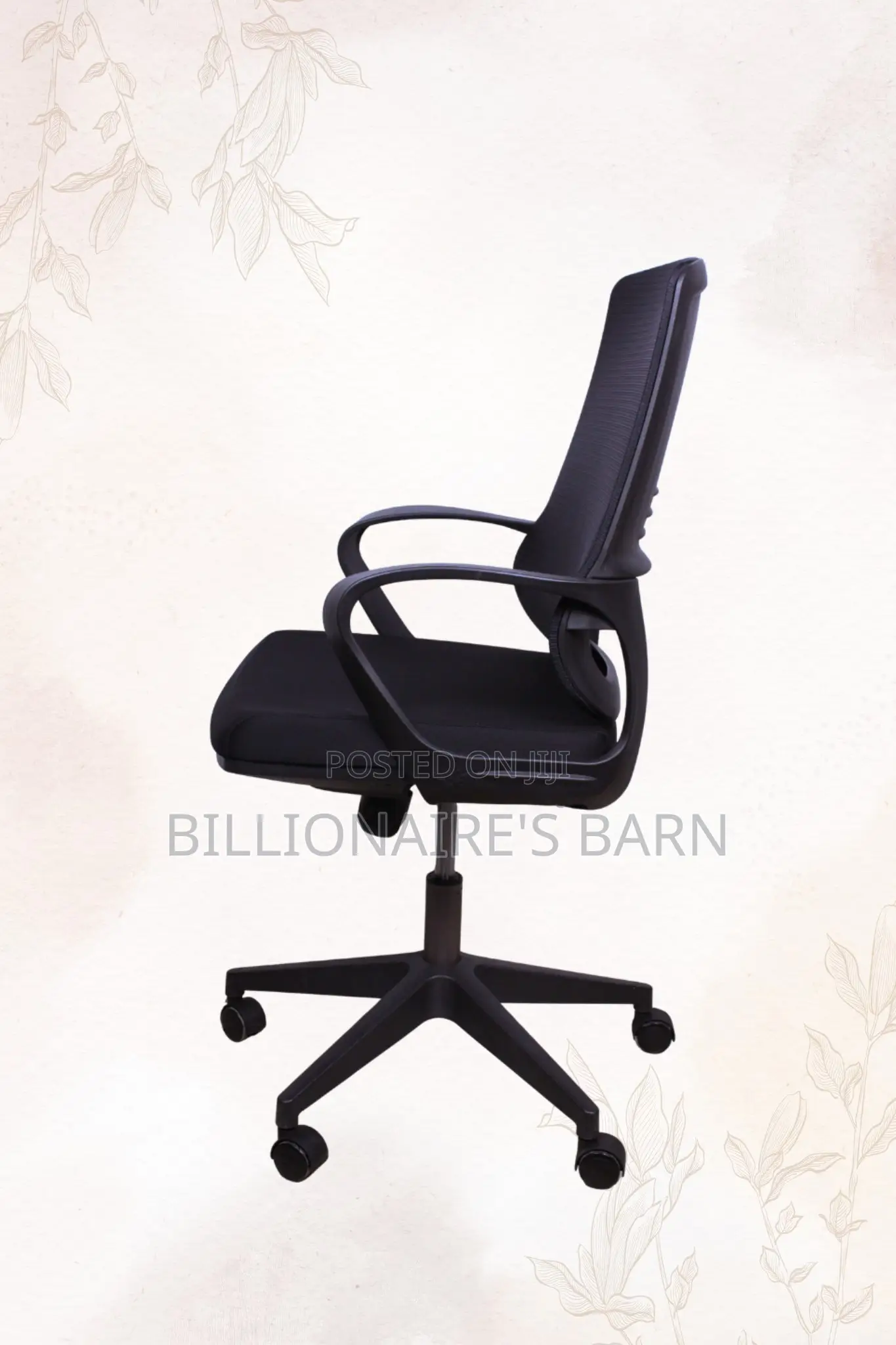 Black Upholstered Office Mesh Chair