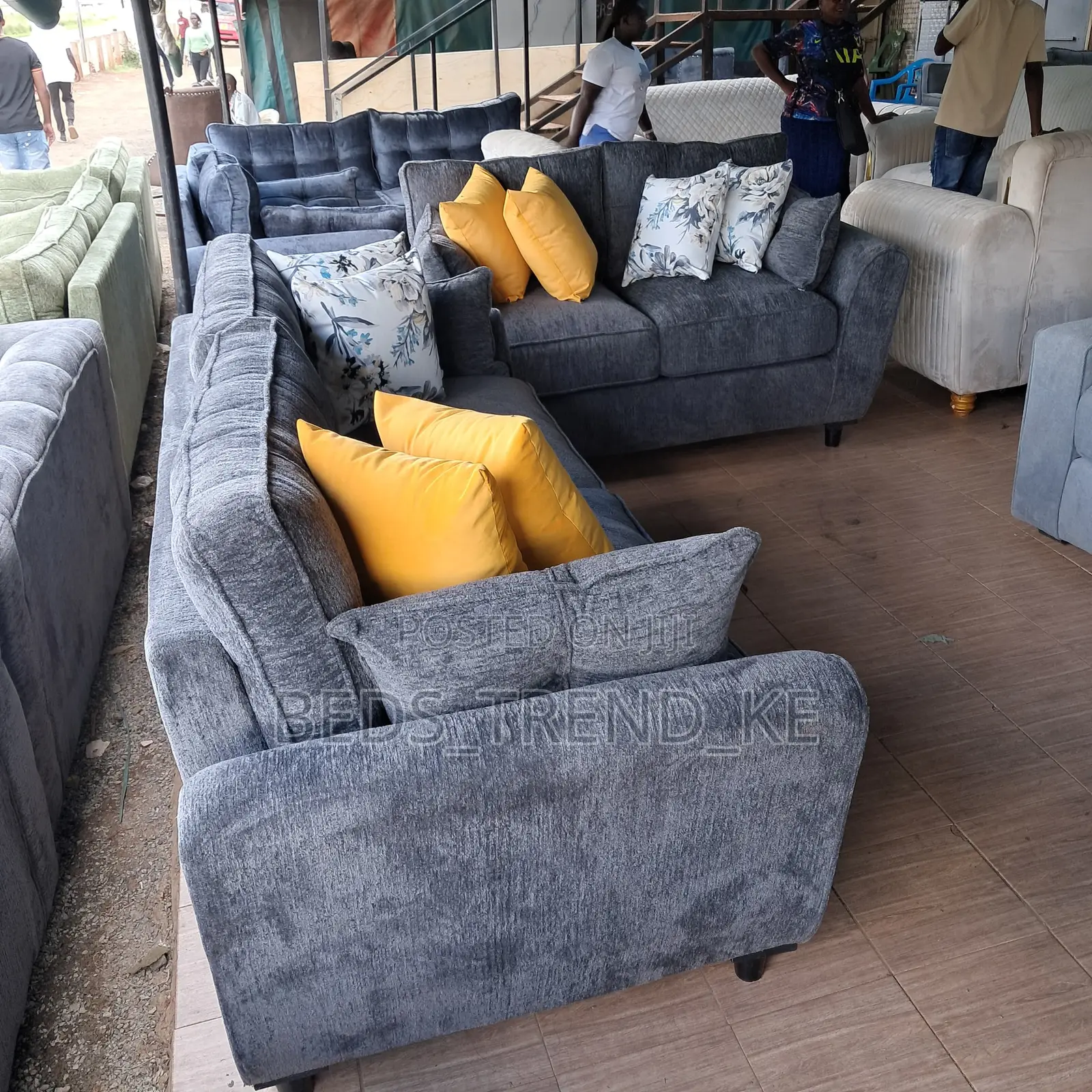Black Stylish 5 Seater 3,2 Sofa