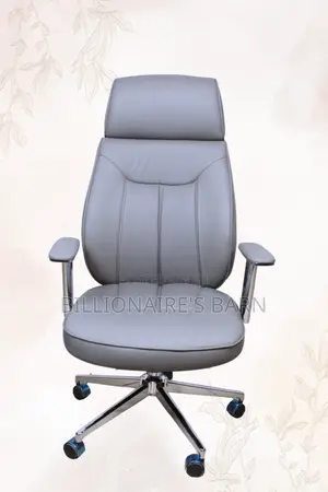 Office Chair: Modern Gray Leather Chair