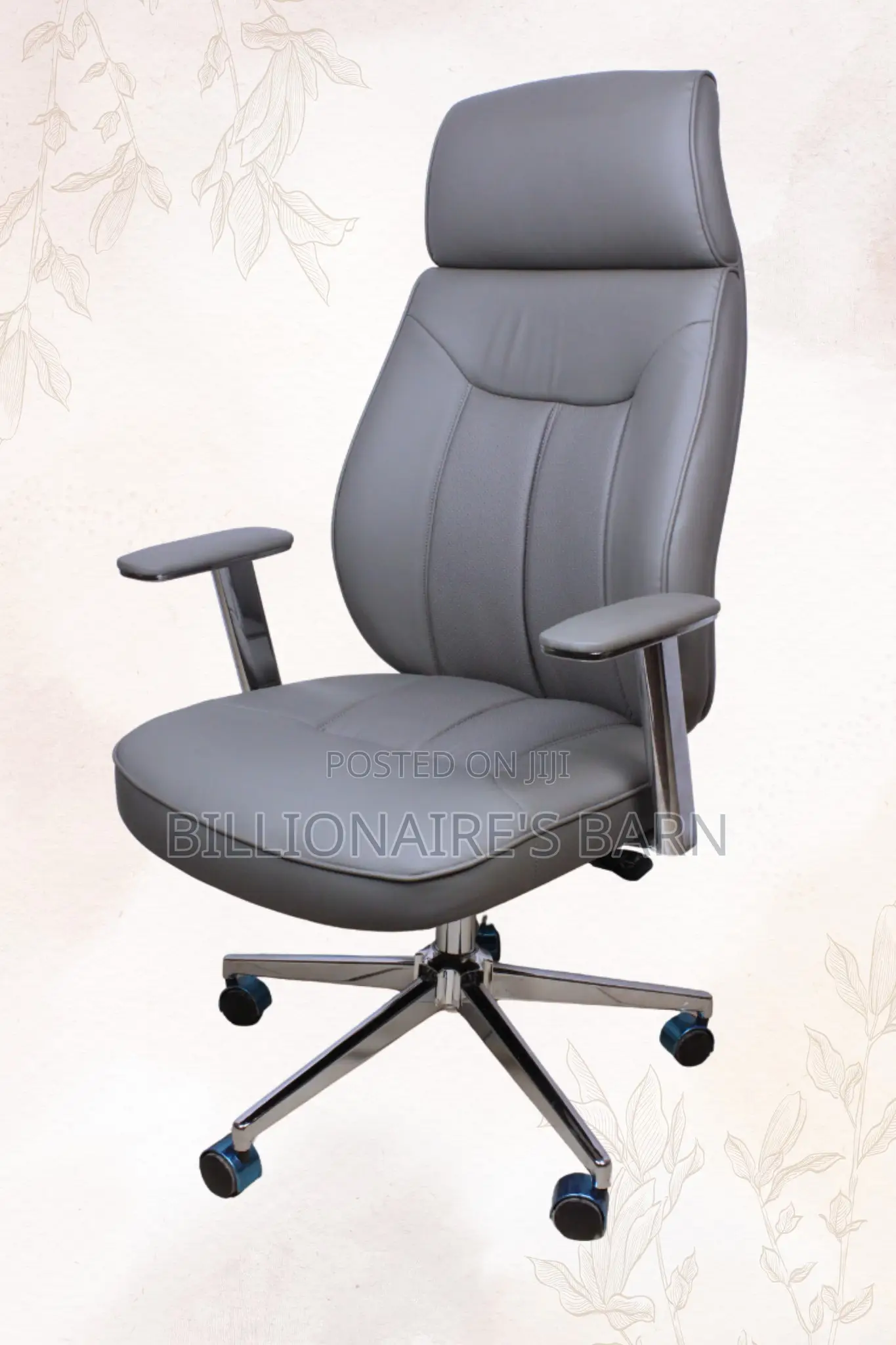 Office Chair: Modern Gray Leather Chair