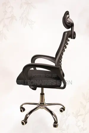 Secretarial Mesh Chair Adjustable Headrest-Black