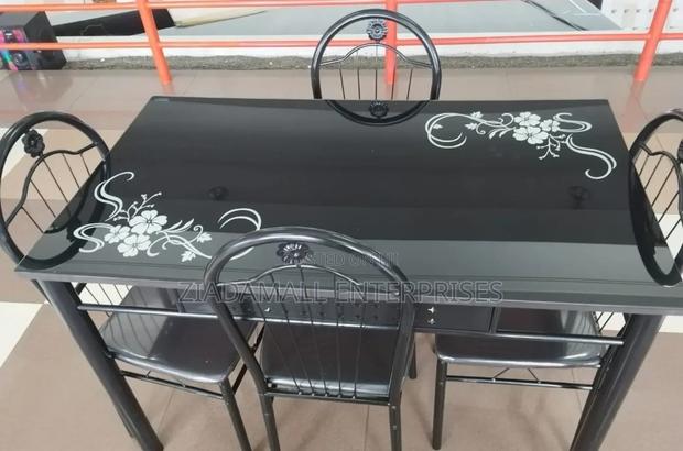 Sleek Executive Black 4-Seater Dining Table - main view