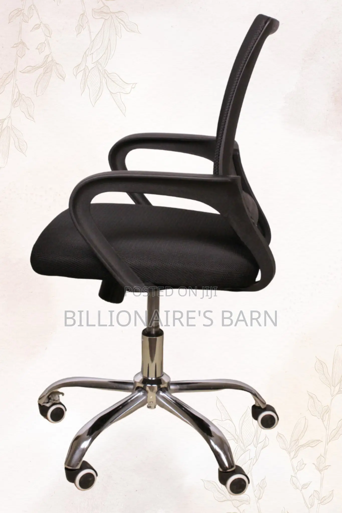 Imported Secretarial Mesh Office Chair-Black