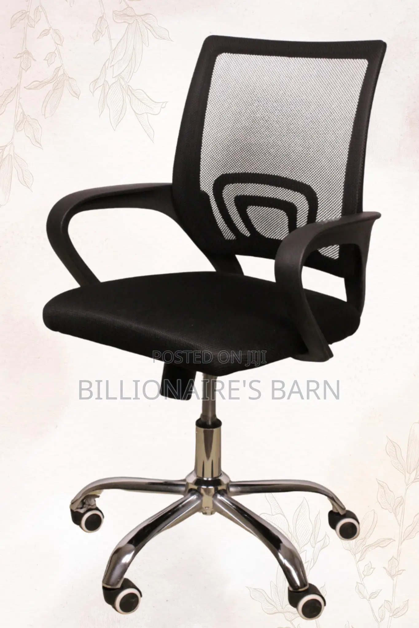 Imported Secretarial Mesh Office Chair-Black