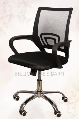 Imported Secretarial Mesh Office Chair-Black