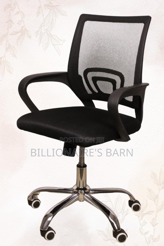 Imported Secretarial Mesh Office Chair-Black - thumbnail 2