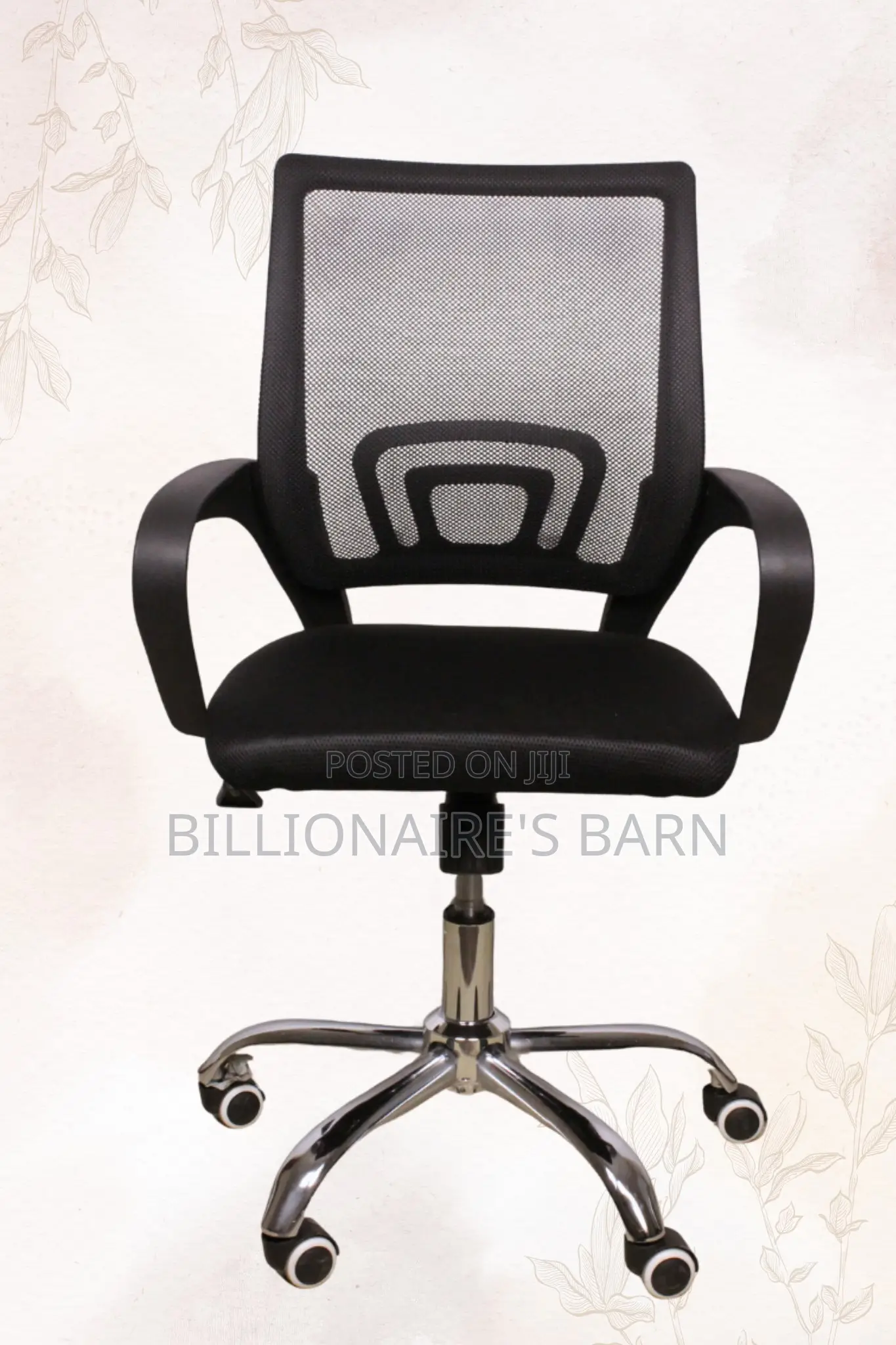 Imported Secretarial Mesh Office Chair-Black