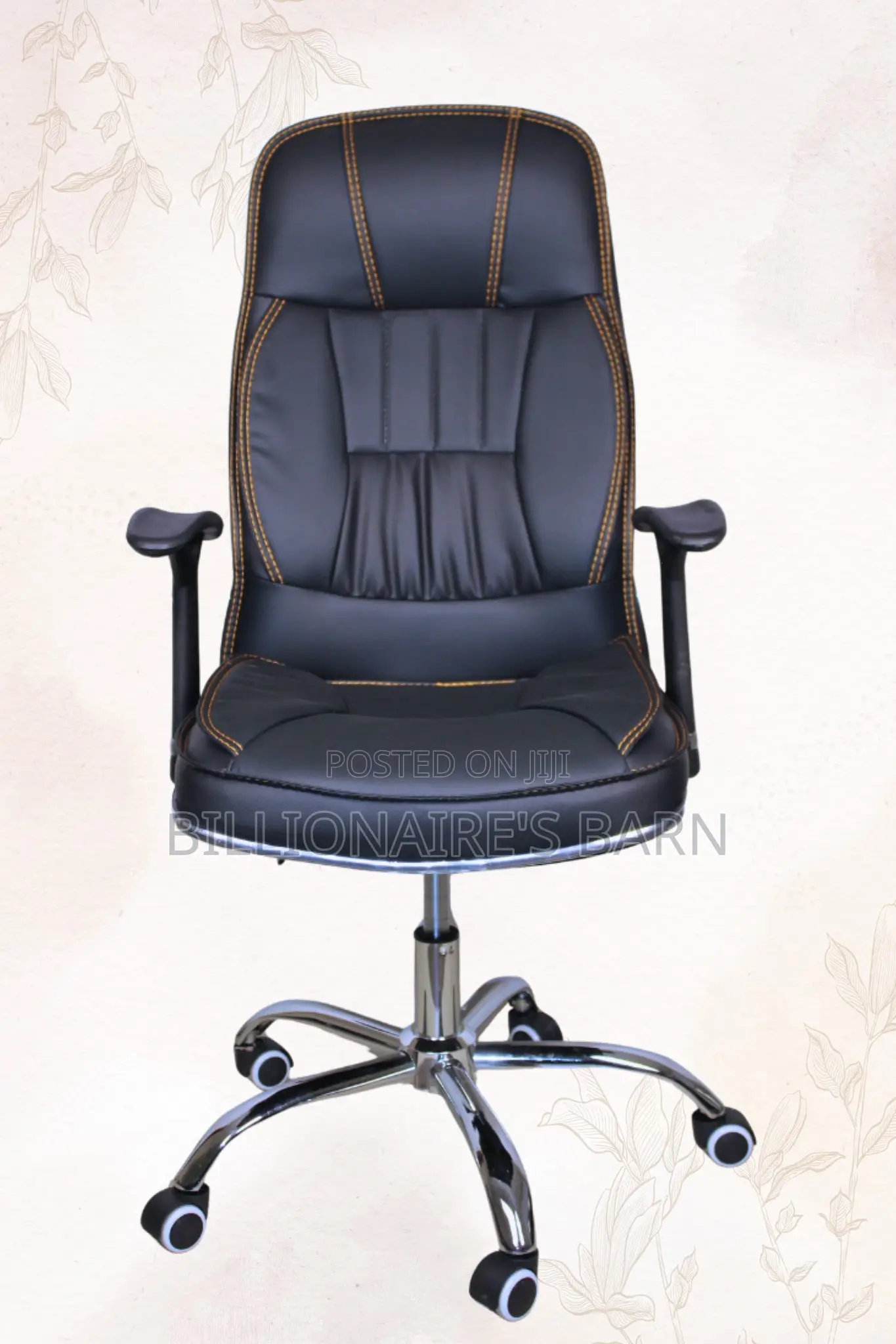 Ergonomic Executive Leather Office Chair-Black