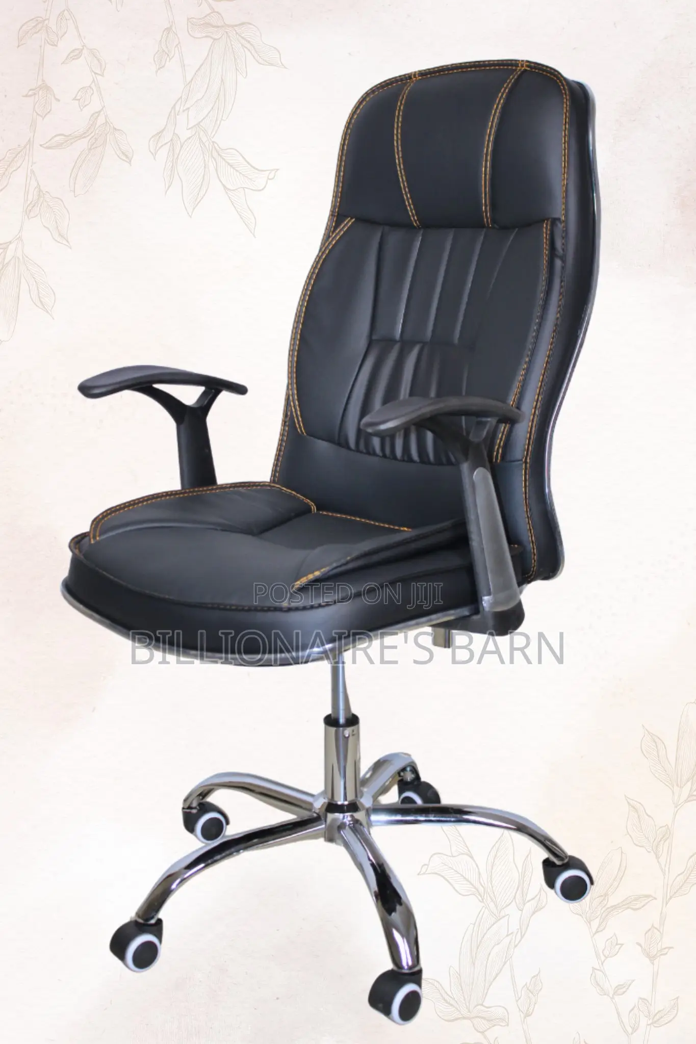 Ergonomic Executive Leather Office Chair-Black