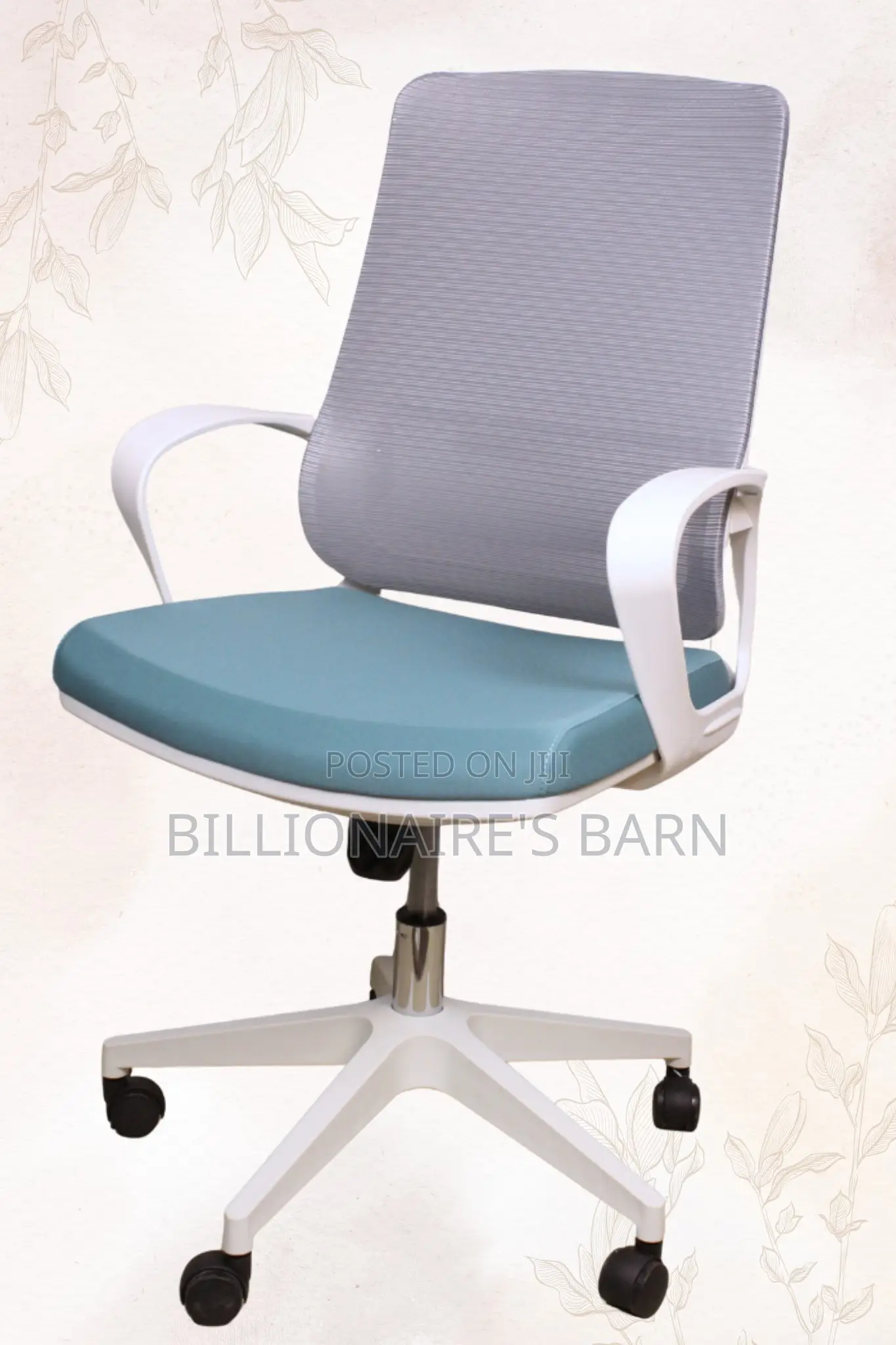 Office Chair Ergonomic Back Mesh Arms Lumbar Support-White