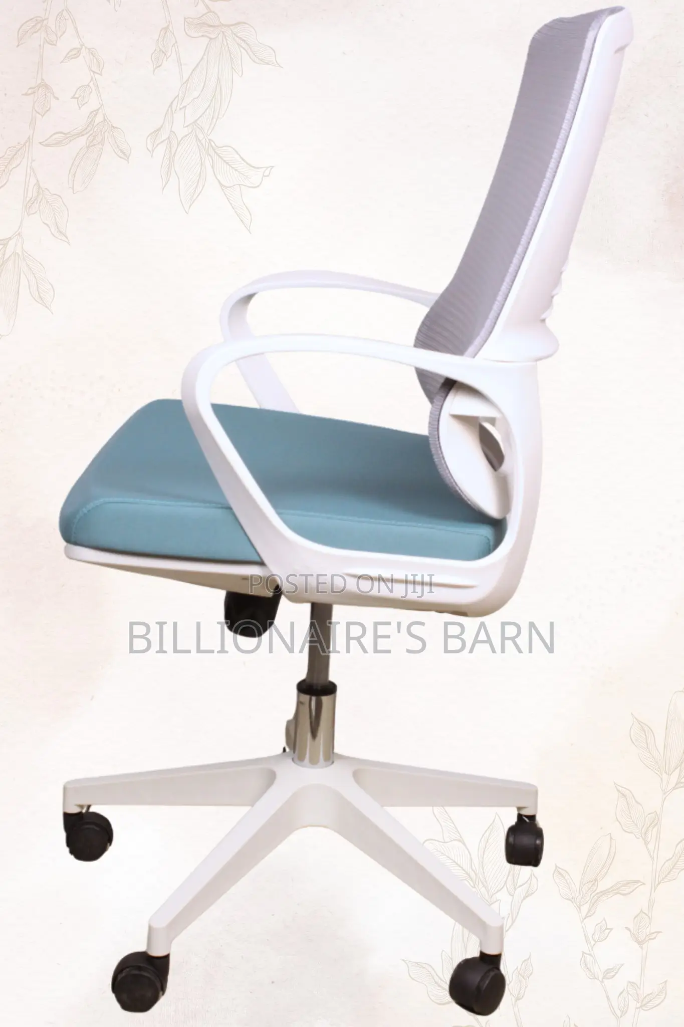 Office Chair Ergonomic Back Mesh Arms Lumbar Support-White