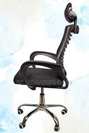 Headrest, Swivel Office Secretarial Chair-Black