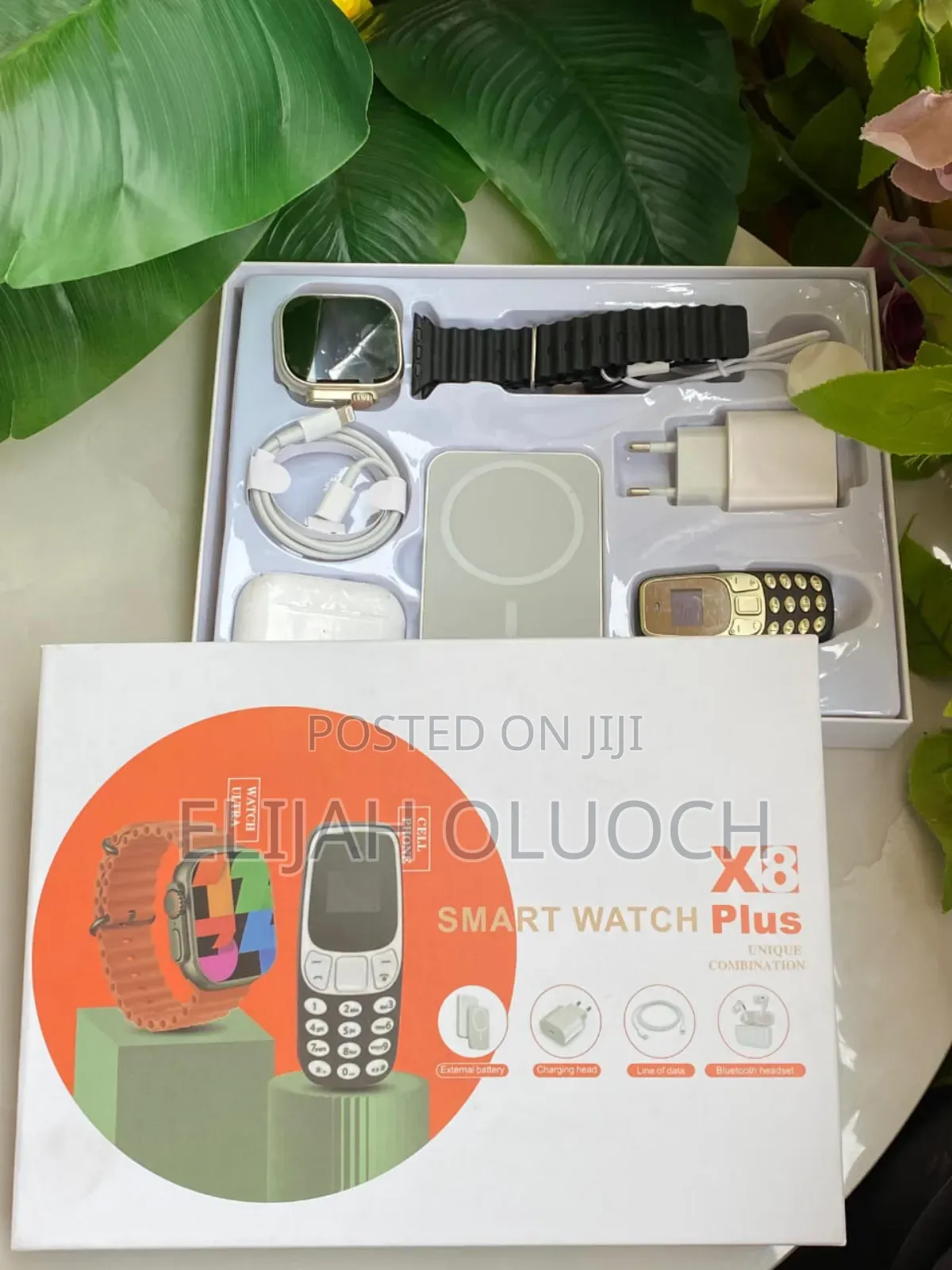 X8 Plus Smart Watch With a Mini Phone,Power Bank and Earbuds