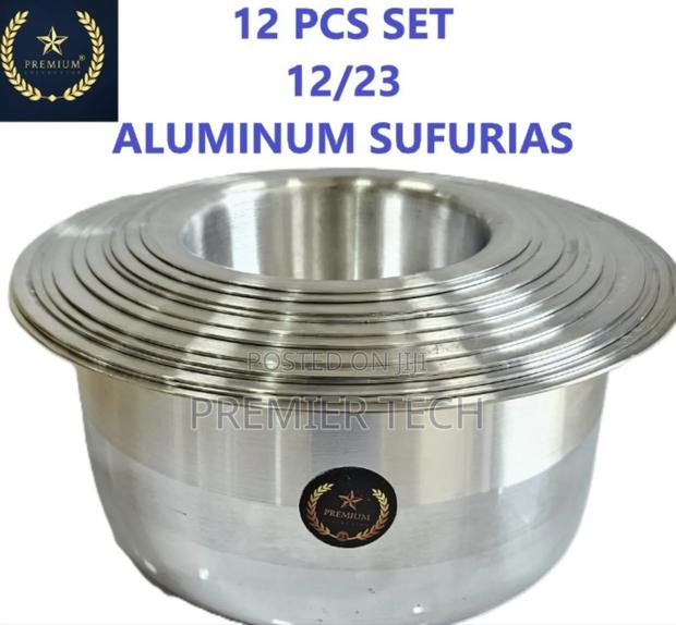 12 PCS Aluminium Sufuria ,Heavy - main view